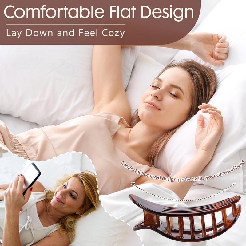Flat Hair Clips for Women,4 Pack Ergonomic Curved Hair Claw