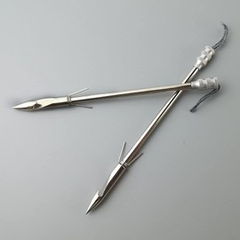 NSBELL Fish Shooting Darts Fishing Arrows Stainless Steel Fishing Arrowheads Dartfor Fishing Slingshot Darts 5.7" - 15/Pack (Silver)