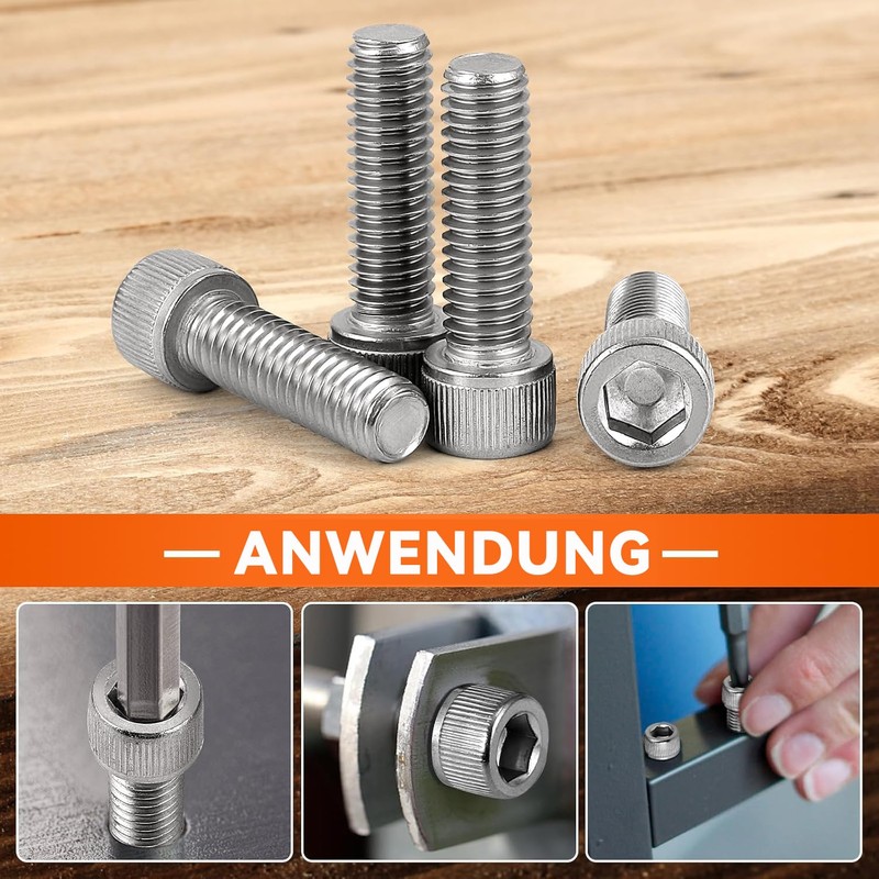 Socket Cap Screws with Cylindrical Head (50, Silver, M6x10)