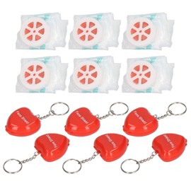Pack of 6 Portable Hygienic Pocket Face Cover Keychain Design CPR Mask Heart Lung Resuscitation Face Protection