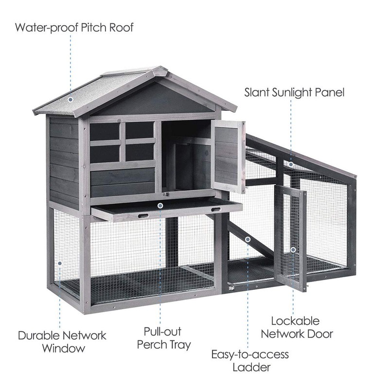 PETSITE Chicken Coop Run, Rabbit Hutch Small Animal Houses &