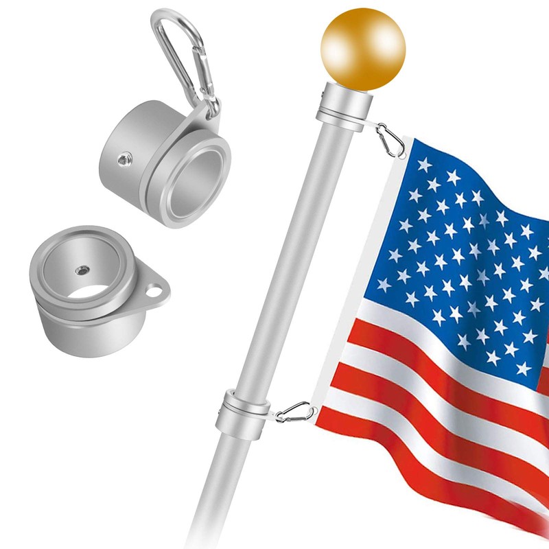 BONWIN 1.25" Flag Pole Rings, 2 Pcs Anti Wrap Flag