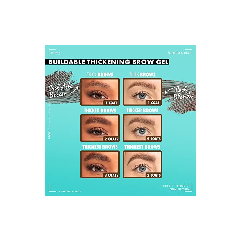 NYX Professional Makeup Eyebrow Gel Thick It, Stick It! Cool