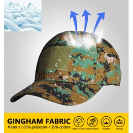 TACTICS ARMOR Tactical Hat Camo Hat Adjustable Mens Baseball Cap Patch Breathable Military Outdoor Hats, Jungle Digital, One Size