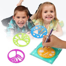 Vbestlife Regla GeoméTrica para niñOs, Plantilla de Regla GeoméTrica de PláStico para niñOs, Herramienta de Dibujo en Espiral, Juguete de Arte, Suministro de Papelería para niñOs