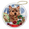 Norwich Terrier Dog Porcelain Hanging Ornament Pet Gift 'Santa.. I