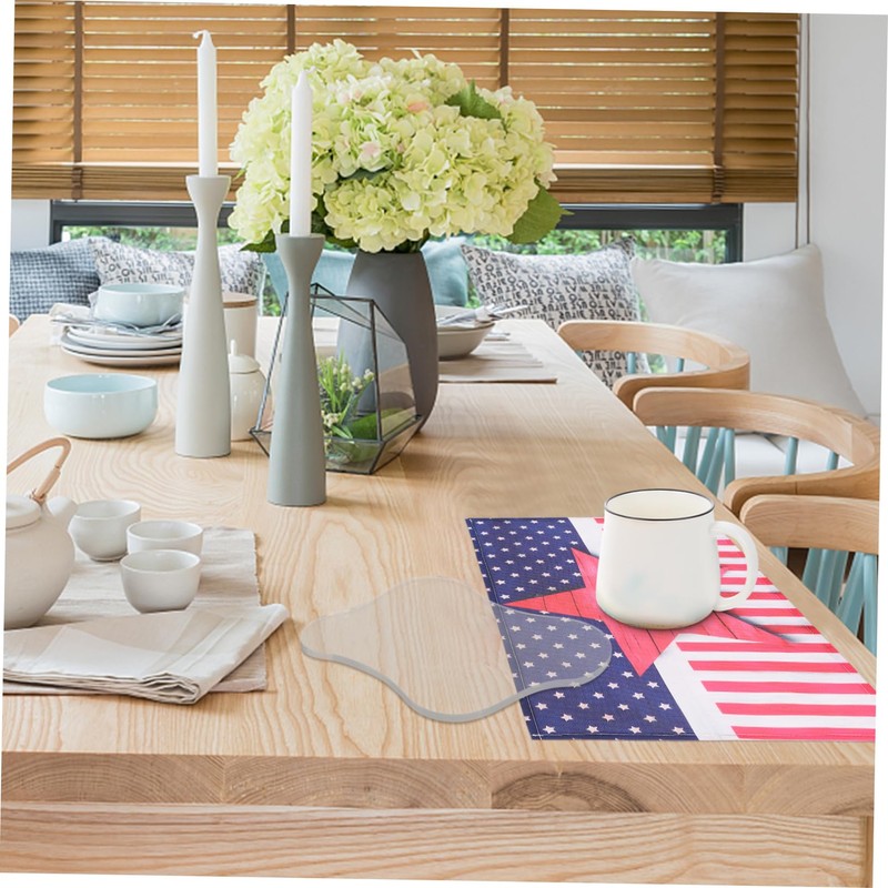 OHPHCALL Acrylic Cup Coaster Transparent Tabletop Mats for Home Office