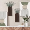Dnnnii 2 Pack Wooden Wall Vase Set - Dark Brown