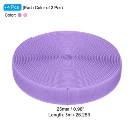 PATIKIL 26.25 Feet Carpet Marker Strips, 4 Rolls Nylon Carpet Strips Spots Hook Tape for Classroom Floor Decoration Teacher Education Social Distance, Purple/Pink
