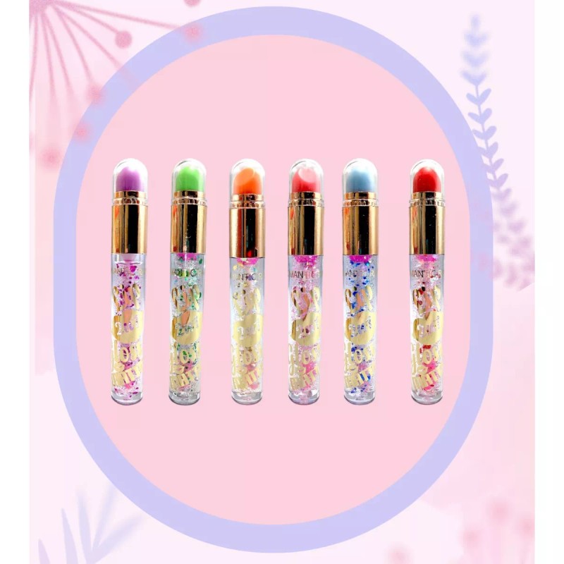 Romantic Rain Brillo Lip Gloss Doble Con Labial Mágico Cambia