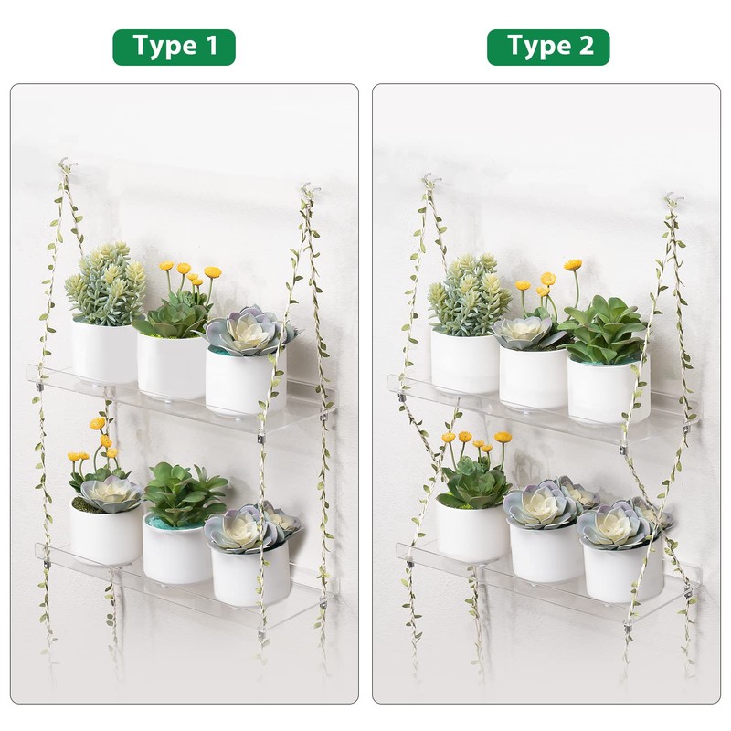 Sumerflos Acrylic Window Boxes Window Plant Shelves 2 Tier -