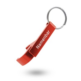 Key Ring with Engraving/Key Ring with Name – OpenUp – Personal Bottle Opener with Engraving (Red)