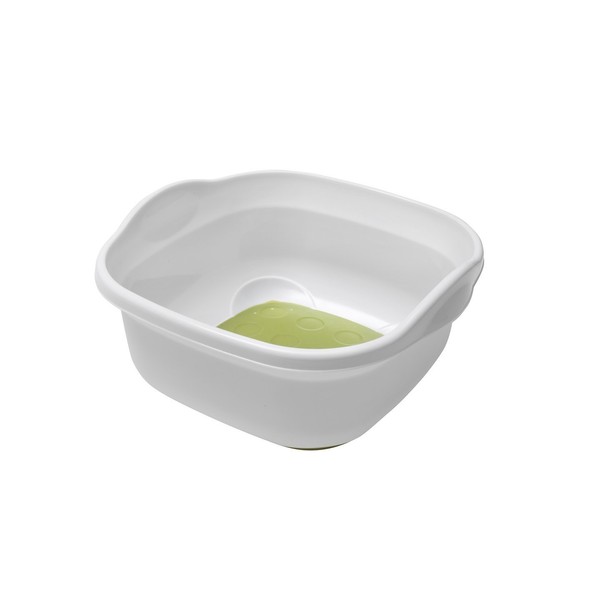 Addis Soft Touch Washing Up Bowl, White/Grass Green