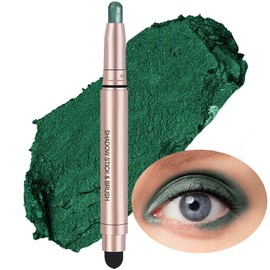 SAUBZEAN Green Eyeshadow Stick Makeup, Highlighter Cream Eye Shadow Pencil, Waterproof Hypoallergenic Long Lasting Matte Crayon, Glitter Primer Palette Shimmer Eyeliner Pen