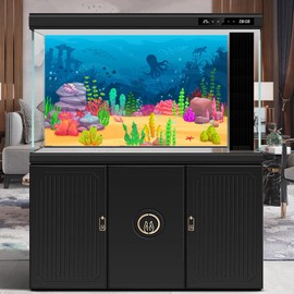 Cartoon Underwater Landscape Aquarium Background Sea Water Animals Ocean Coral Reef Game Level Terrarium Background Blue Waves with Fish Octopus Sea Turtle Ocean Theme Fish Tank Backdrop 24x16in