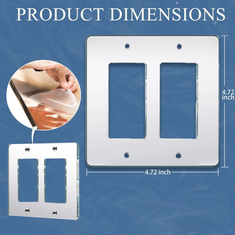 Mirror Light Switch Plates Double Rocker 4.72" X 4.72" Switch