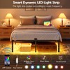 HOOBRO Full Bed Frame with LED Lights, Metal Platform Bed