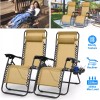 NewHome 2x Relax Recliners Patio Chairs Adjustable Steel Mesh Zero