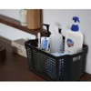Anbers Plastic Storage Baskets/Tray Baskets, Black Stacking Baskets, Set of