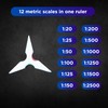 Bocianelli Scale Ruler 30 cm Plastic Triangular Scale Ruler 1:20