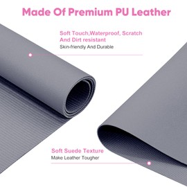 Subay Nail Art Table Mat, Fiber PU Leather Nail Arm Rest Pad for Acrylic Nails, Foldable Nail Hand Rest Pillow Manicure Pad Acrylic Nail Desk Mat for Nail Technician - Grey