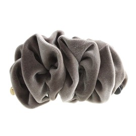 VINGTAINE H-736-gg Velvet Ruffle Banana Clip Simple Office Hair Accessory