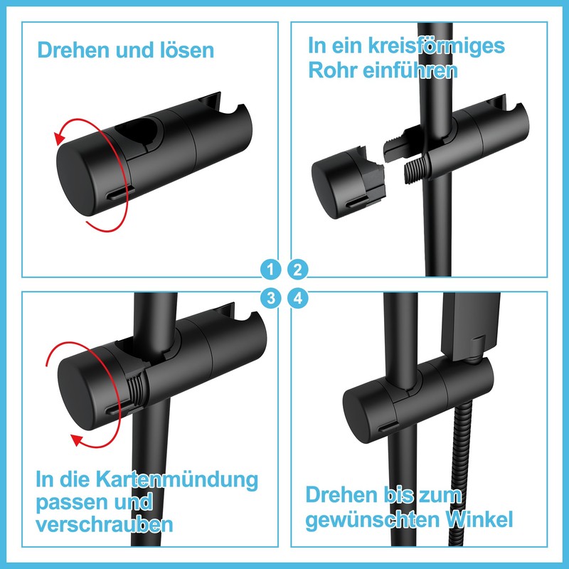 JOHO Hand Shower Holder Adjustable Shower Holder for Shower Columns