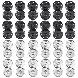 NIDHFG 24 Pairs Of Fabric Buttons, Round Metal Mother-Child Lifting Buttons, Diy Sewing Clothing Fasteners, Suitable For Clothes, Handbags, And Backpacks.