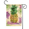 Toland Home Garden 1112294 Welcome Floral Pineapple 12.5 x 18