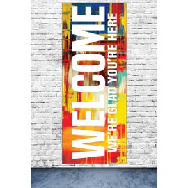 Dabbledown Welcome Church Banner - We're Glad You're Here - Church Banners -Easter - Inspirational Quotes - Church Decoration - Pray - Prayer - Christian - Religious