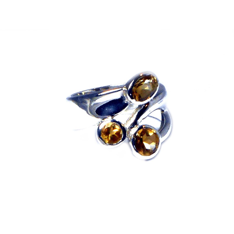 Art Gecko CITRINE Sterling Silver Gemstone Ring (Size M) -