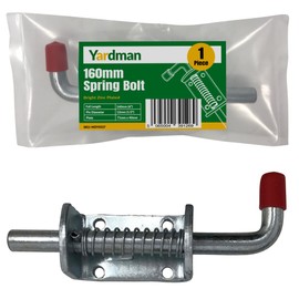 YARDMAN 160mm Spring Loaded Bolt – 1-PCE Bright Zinc Plated Gate Trailer Drop Shoot Lock Latch - Heavy Duty