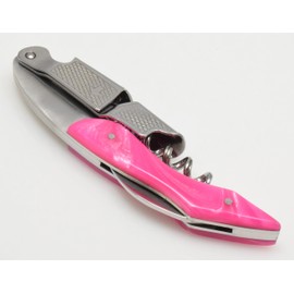 Pink Handle Professional Corkscrew Double Hinge Deluxe Waiters Wine Key