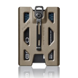 Govo / Portatarjetas, duradero, clip de metal y 4 ranuras para tarjetas (capacidad para 1 - 4 tarjetas), Bronceado