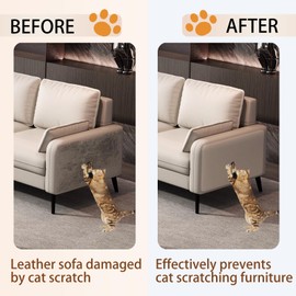 Cat Scratch Furniture Protector - Couch Protector from Cat Claws, Anti-Scratch Leather Sofas Protection, Easy to Remove & No Trace, 7.9" x 196.8"