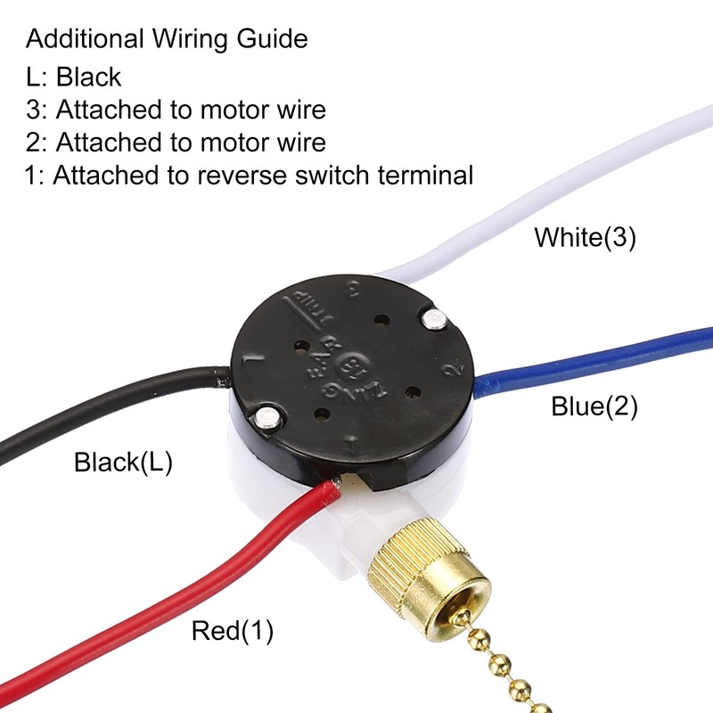 Sourcing Map 3 Speed 4 Wire Pull Chain Switch ZE-208S