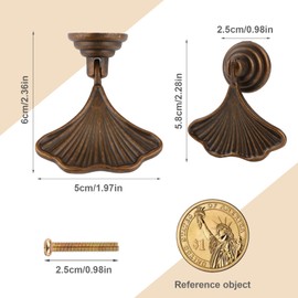 Brosay Gold Knobs Fashion Ginkgo Leaf Drawer Knobs Art Deco Furniture Dresser Knob Pendant Drop Pull for Kitchen Bathroom Cabinet Door Pulls Single Hole 4 Pcs (Copper)