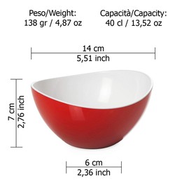 Omada Design 3 Bowls 5,51 inch, 16,91 fl oz, Made of Unbreakable Plastic, Stackable and Dishwasher Safe for Bars, Beaches, Outdoor environments, Trendy Line