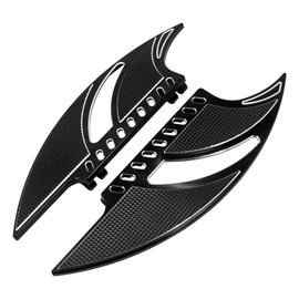 Motorcycle Driver Floorboards Front Footboards Pedal Rider Foot Pegs Compatible with Harley Touring Road King Road Glide Electra Glide Street Glide Softail Dyna (Black)