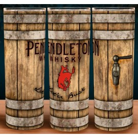 Unbranded Pendleton Whisky Let'er Buck Wood Barrel Cup Mug Tumbler 20oz