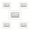 Ewolds 5x Double Socket Surround, Acrylic Back Panel or Plate,