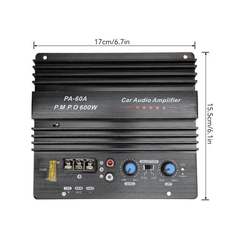 12V 600W Car Amplifier Board, High Performance Subwoofer Amplifier, Car