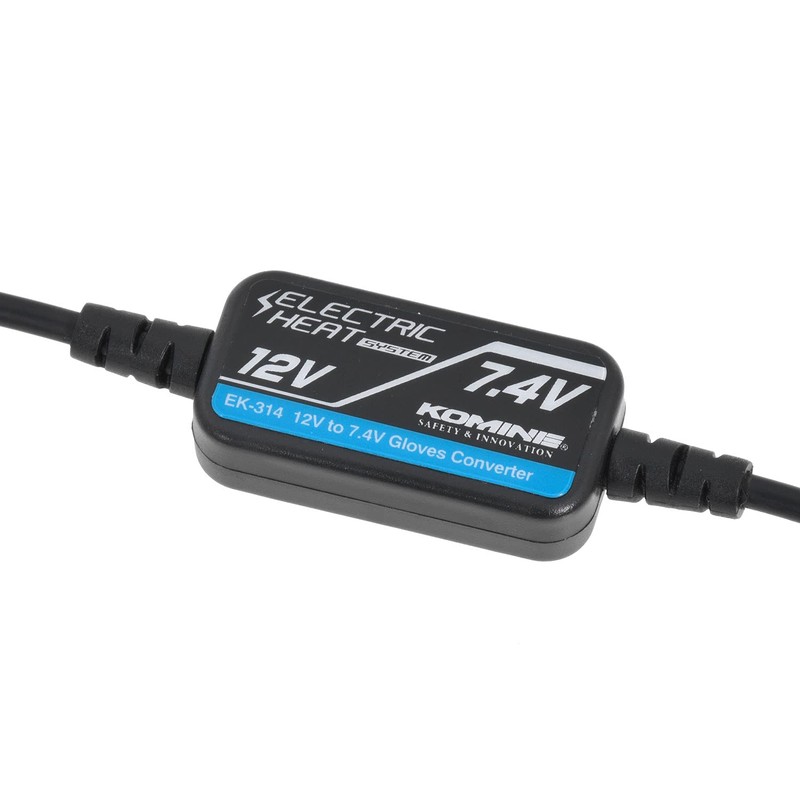Komine EK-314 Motorcycle Gloves Converter, 12V-7.4V, Black, One Size Fits