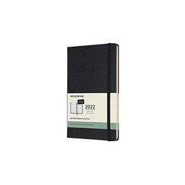 Moleskine 12 Month Weekly Planner German 2022, Large/A5, 1 Where = 2 Pages, Horizontal, Hardback, Black