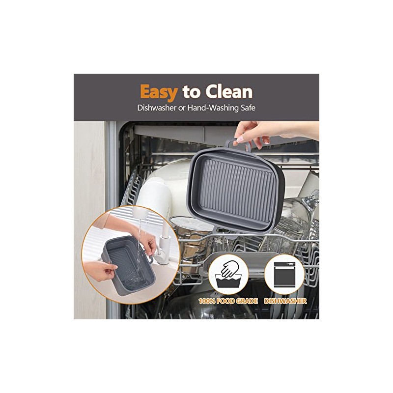 Collapsible Silicone Air Fryer Liners - 2 Pack for Ninja