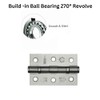 Door Hinges 3 inch Satin Chrome Ball Bearing Butt Hinges