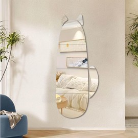Tumecos Scratch Resistant Shatterproof Acrylic Mirror Set for Wall Decor, Full Length,No-Punch, Frameless Mirror Stickers for Bathroom, Entrance, Living Room, Bedroom, and Kid's Room, Easy to Install