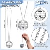 25 Pcs Collar Bola para Disco Espejo Esfera Plata para