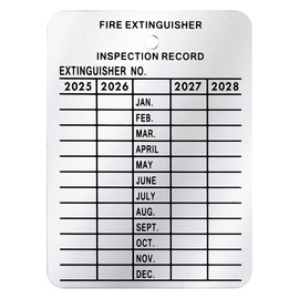 (100 Pack) 2025 to 2028 4 Year Metal Fire Extinguisher Monthly Inspection Tag