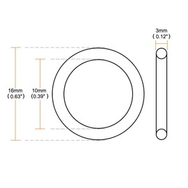 TA-VIGOR 50Pcs Nitrile Rubber O-Rings, 16mm OD 10mm ID 3mm Width Rubber Washers Spacer O-Rings Gasket kit, Metric Sealing Gasket for Hose, Faucet, Automotive, Plumbing